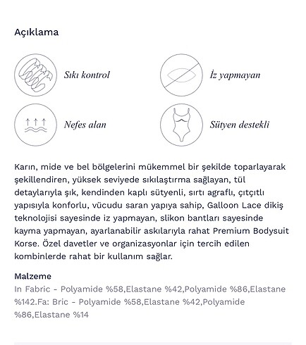 l Beden Penti Siyah Premium Bodysuit Korse