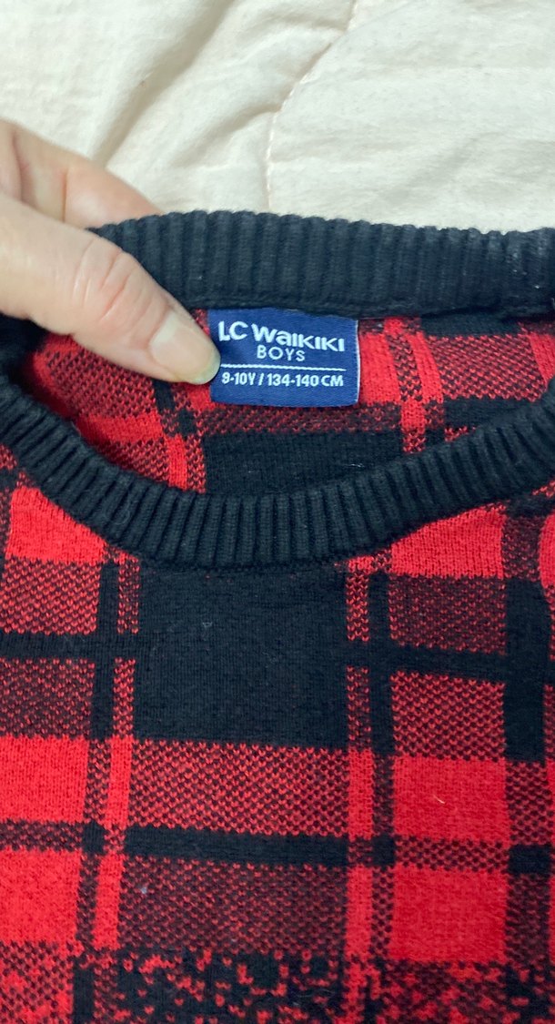 LCW Koyu Kırmızı Erkek Çocuk Triko Kazak - Görsel 2