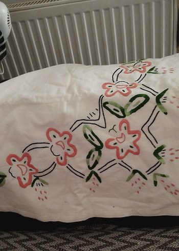 Nakışlı Beyaz Bohem Masa Örtüsü - Görsel 3