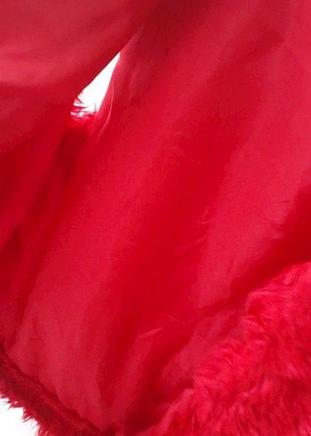 Kız Çocuk Kırmızı Kürklü Streetwear Yelek - Görsel 6