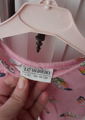 Kız Çocuk Pembe Baskılı Kısa Kollu Tişört - Görsel 2