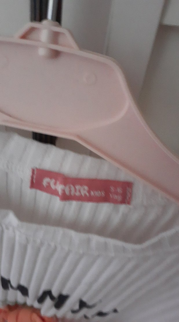 Kız Çocuk Beyaz Piliseli Tişört - Görsel 3