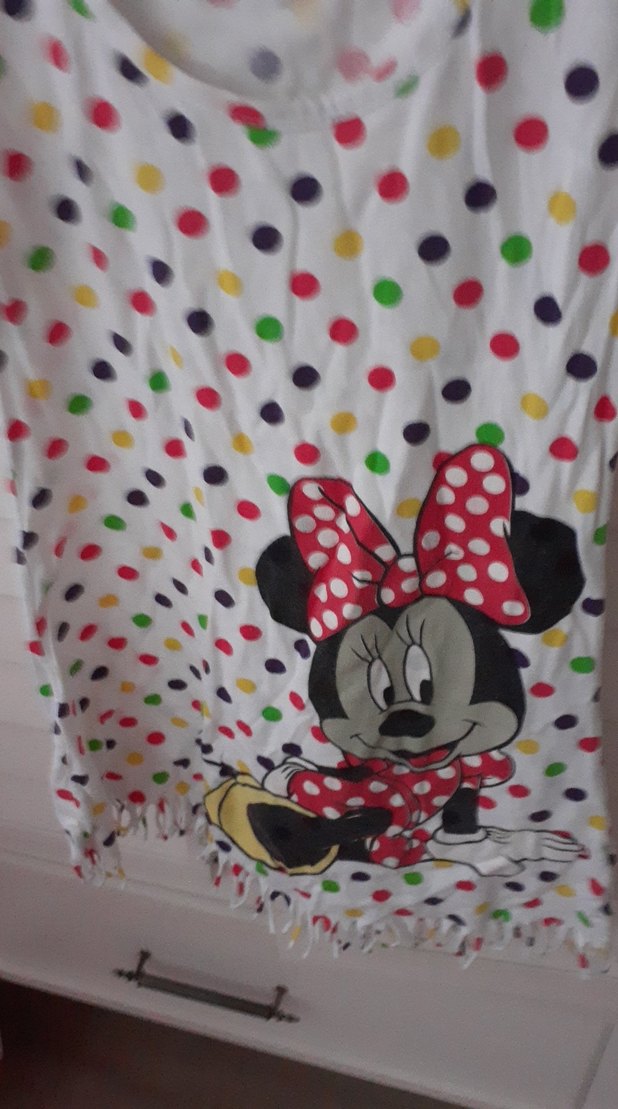 Kız Çocuk Renkli Minnie Mouse Tişört - Görsel 2