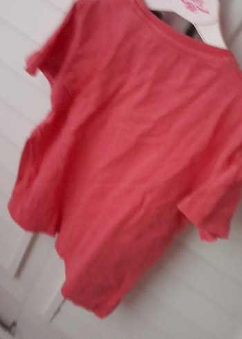 Kız Çocuk Pembe Baskılı Kısa Kollu Tişört - Görsel 2