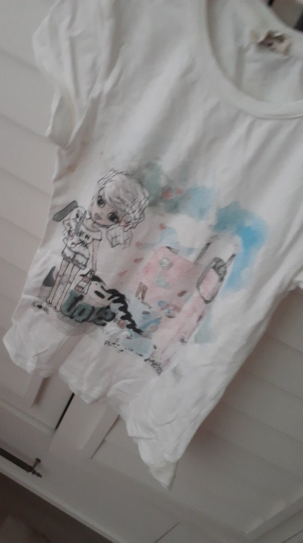 Kız Çocuk Baskılı Kısa Kollu Tişört - Görsel 3