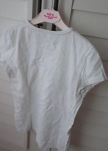 Kız Çocuk Beyaz Kısa Kollu Tişört - Görsel 3