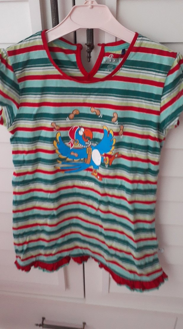 Renkli Çizgili Kız Çocuk Tişörtü - Görsel 2