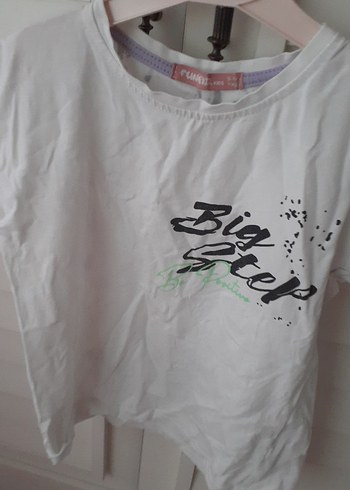 Beyaz Baskılı Kız Tişörtü - Görsel 3