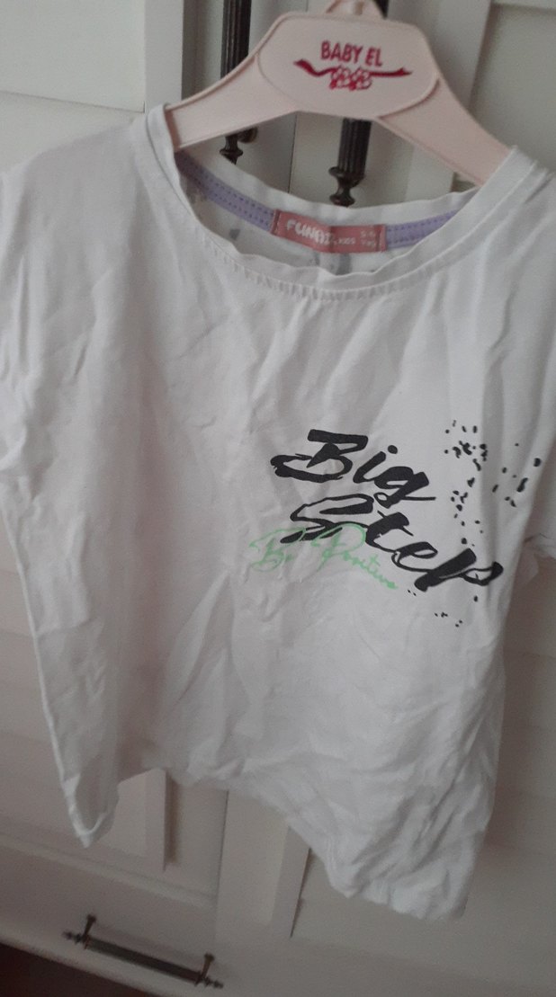 Beyaz Baskılı Kız Tişörtü - Görsel 3