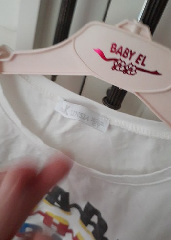 Beyaz Baskılı Kız Çocuk Tişörtü - Görsel 2