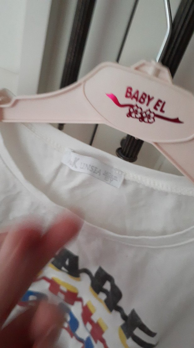 Beyaz Baskılı Kız Çocuk Tişörtü - Görsel 2