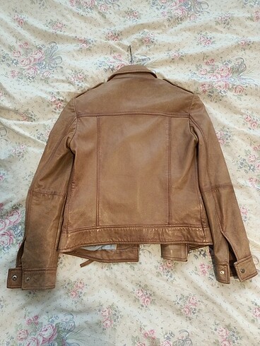 xs Beden camel Renk #Massimodutti #deri #taba ceket