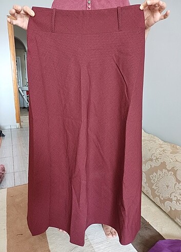 Bordo yarım kloş etek