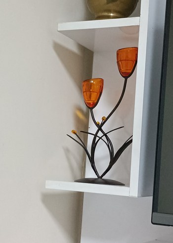 Turuncu Camlı Metal Mumluk Avrupa ürün