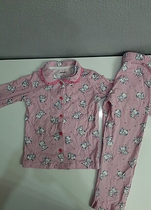 24-36 Ay Beden pembe Renk Kız çocuk pijama 