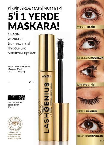 Avon Lash Genius Maskara 10ml Siyah - Görsel 2