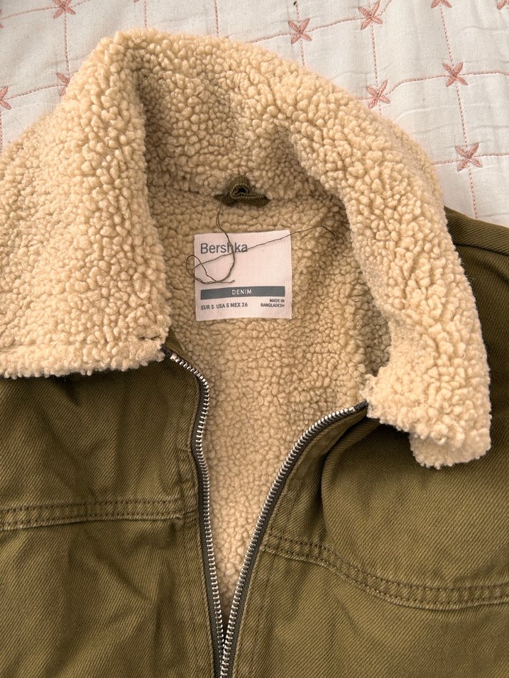 Kadın Haki Fermuarlı Midi Ceket - Görsel 2