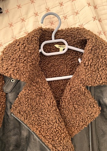 Kahverengi Kürklü Deri Biker Yelek - Görsel 3