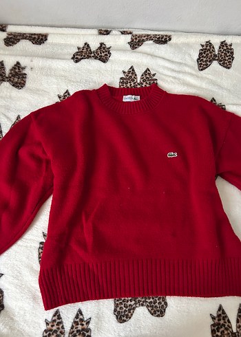 Lacoste Kirmizi Lacoste Bisiklet Yaka Triko Kazak