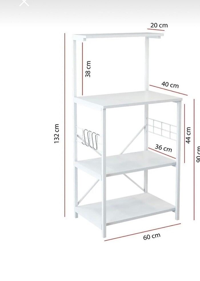 Beyaz mutfak Bangosu rafı kahve köşesi - Görsel 2
