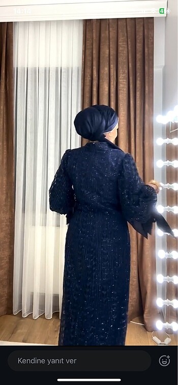 Satılık lacivert pullu abiye - Görsel 7