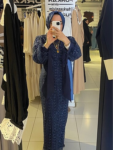 Satılık lacivert pullu abiye - Görsel 8