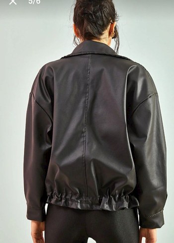Kadın Siyah Deri Kemerli Ceket - Görsel 4