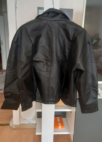 Kadın Siyah Deri Kemerli Ceket - Görsel 6