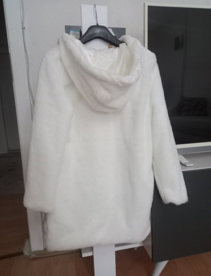 Etiketli pelus mont kaban ceket palto - Görsel 2