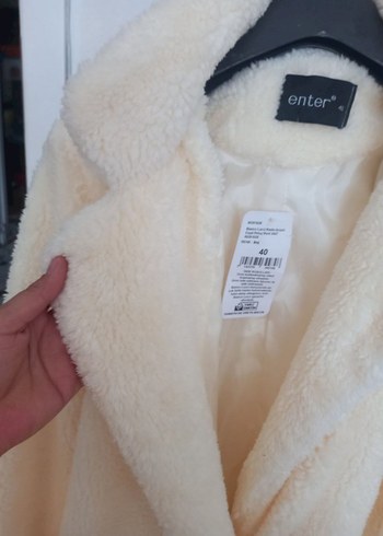 Bej Midi Suni Kürk Kaban - Görsel 5