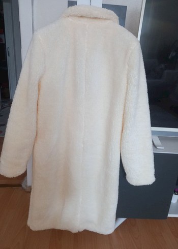 Bej Midi Suni Kürk Kaban - Görsel 6