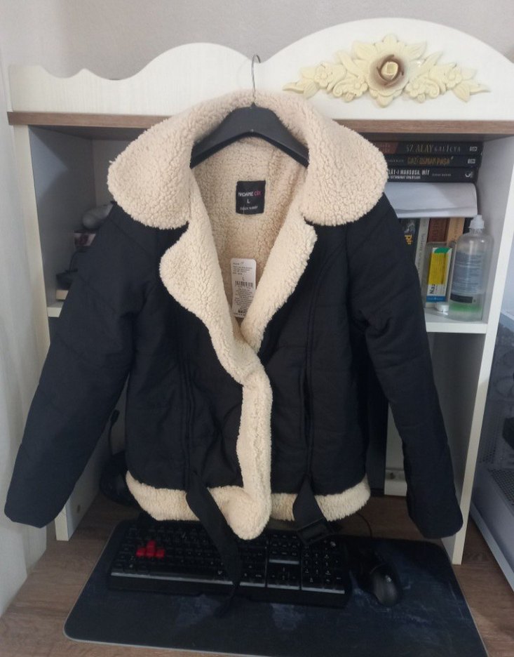 Kürklü Siyah Kadın Kışlık Ceket - Görsel 4