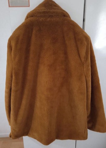 Kahverengi Kadın Peluş Midi Mont - Görsel 3