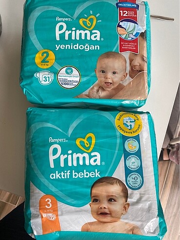 Prima aktif bebek 2 ve 3 numara bebek bezi