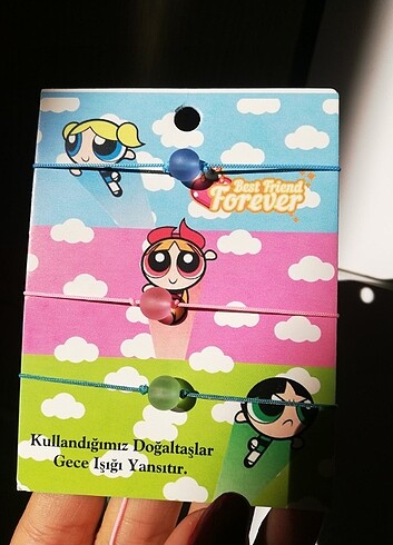 Powerpuff girls arkadaşlık bilekliği 