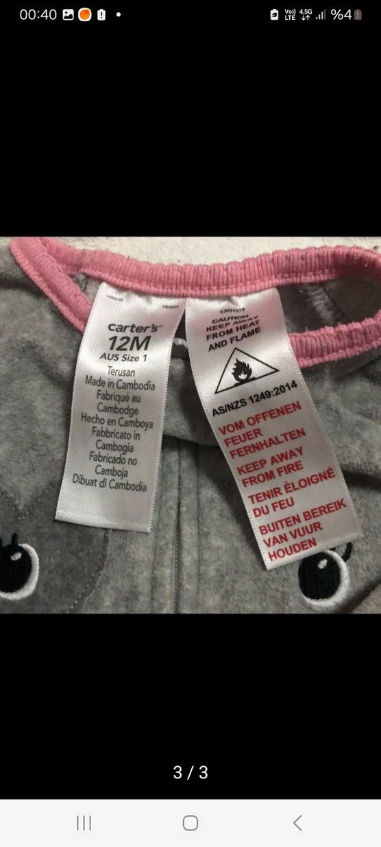 Kız Çocuk Gri Uzun Kollu Fermuarlı Polar Pijama - Görsel 3