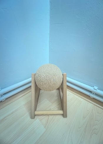 Kedi İçin Doğal Ahşap Oyun Topu - Görsel 3