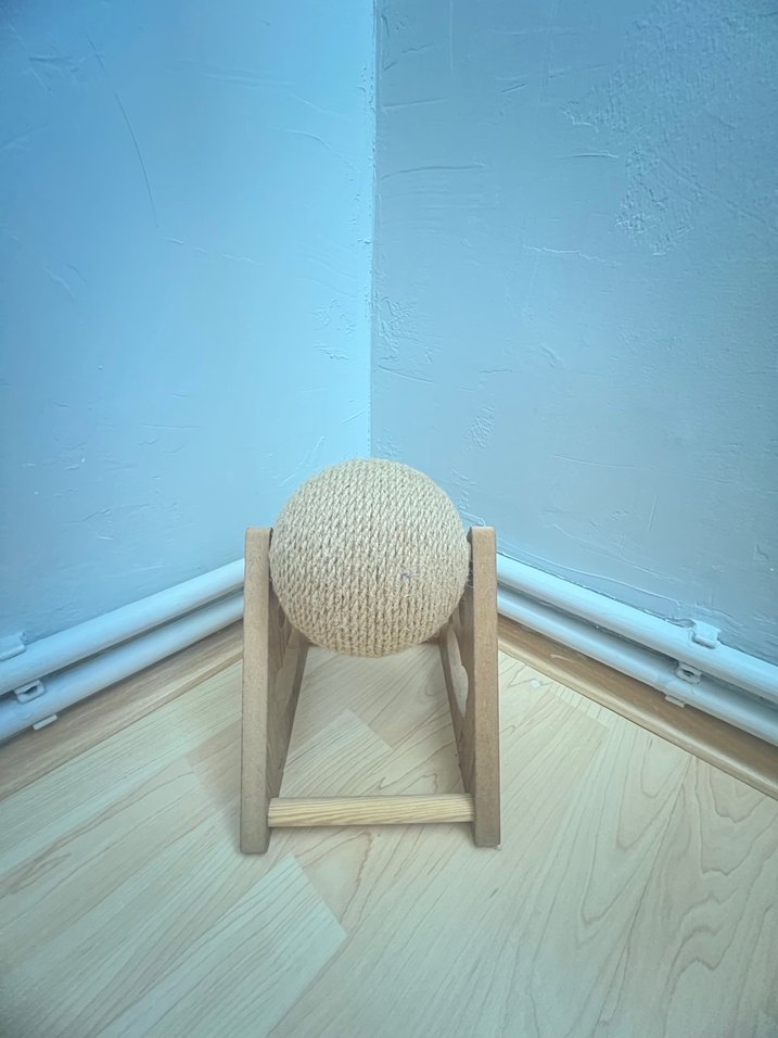 Kedi İçin Doğal Ahşap Oyun Topu - Görsel 3