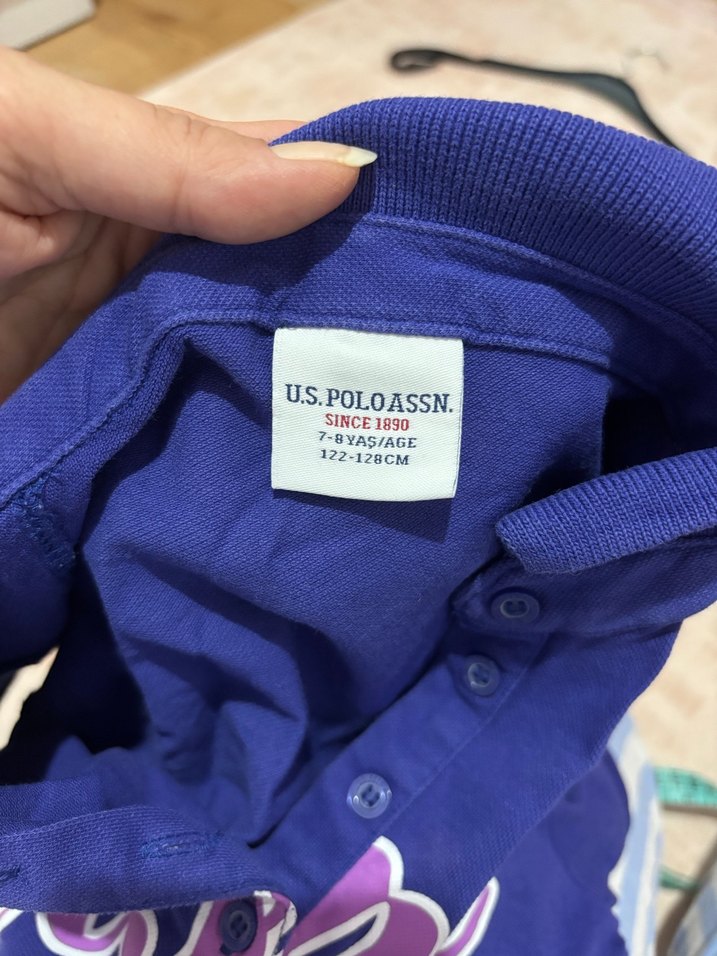 Kız Çocuk Mor V Yaka Polo elbise - Görsel 4