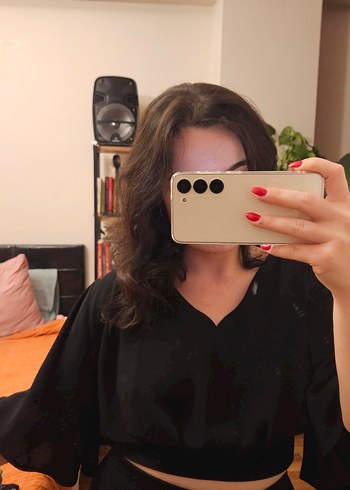 siyah arkadan bağlamalı bluz