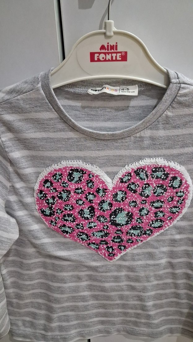 Kız Çocuk Gri Uzun Kollu Sweatshirt - Görsel 2