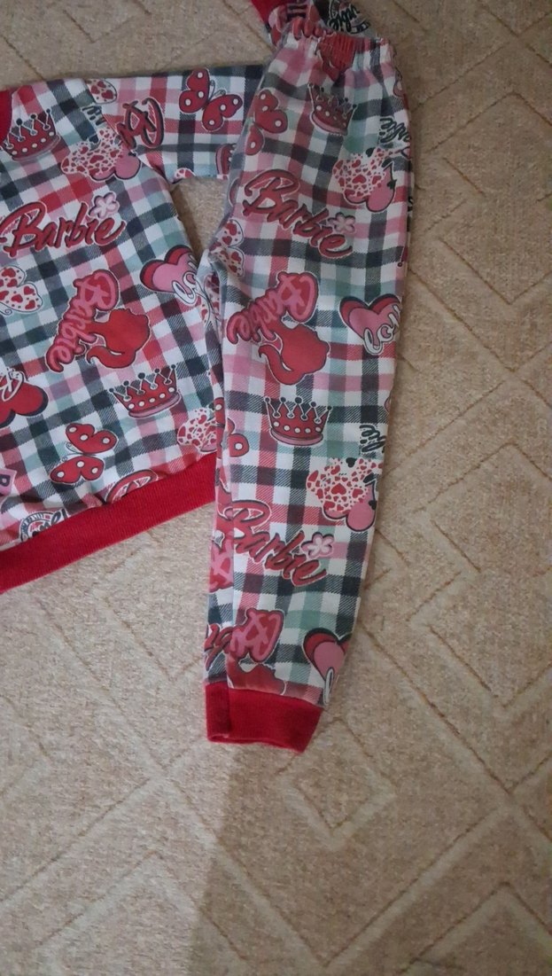 Kız Çocuk Renkli Barbie Desenli Eşofman Takımı - Görsel 4