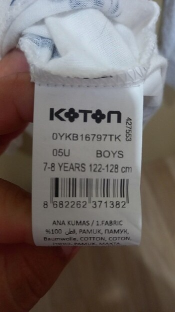 8 Yaş Beden Koton