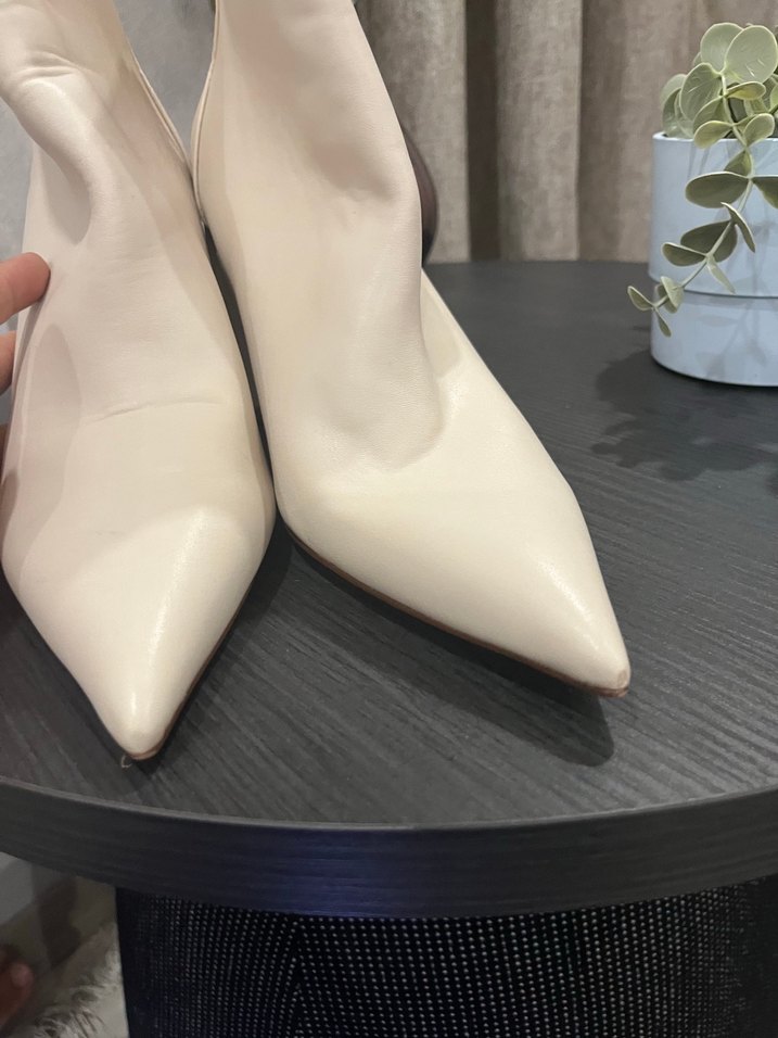 Bej Yılan Desenli Platform Topuklu Kadın Ayakkabı - Görsel 2