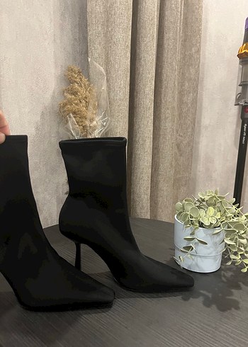 Mango Siyah Stiletto Topuklu Kadın Bot çorap bot