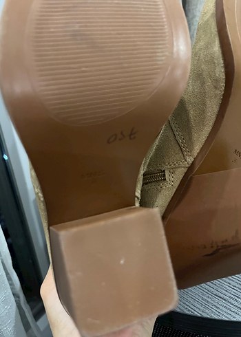 Mango Bej Süet Kadın Püsküllü Topuklu Bot