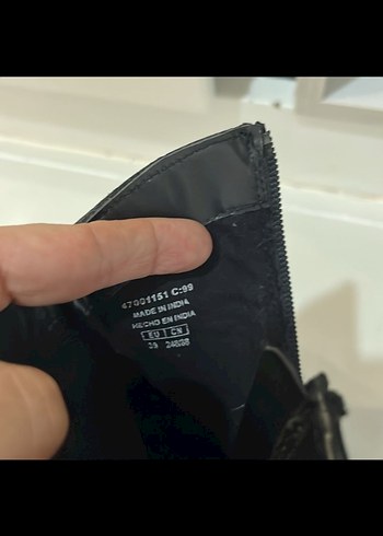 Mango MNG Siyah Deri Stiletto Topuklu Bot
