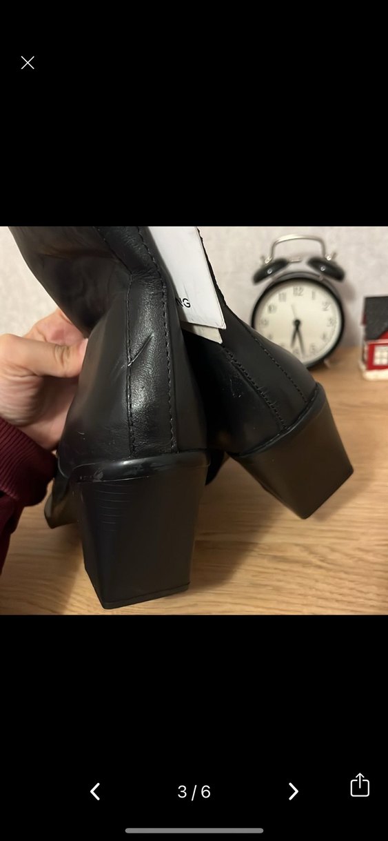 Tokalı Siyah Deri Kadın Bot - Görsel 4