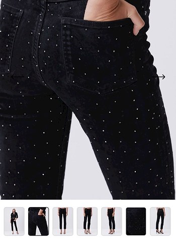 Siyah taşlı pantolon - Görsel 4