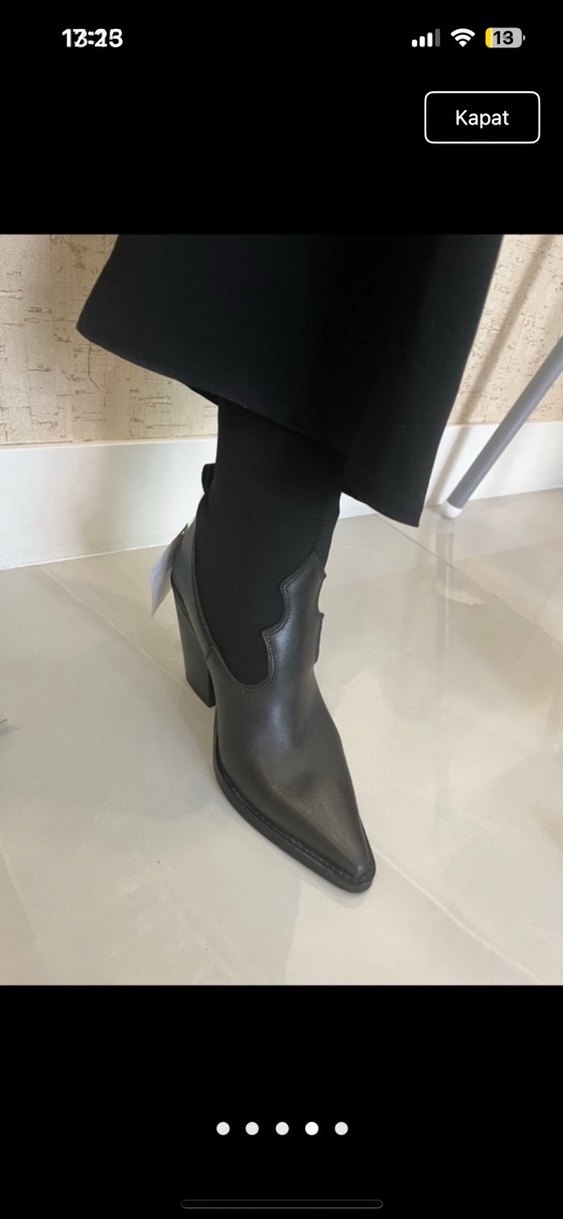 Kadın Siyah Deri Gotik Stiletto Bot - Görsel 3